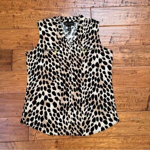 INC International Concepts Animal Print Sleeveless Blouse Size Large